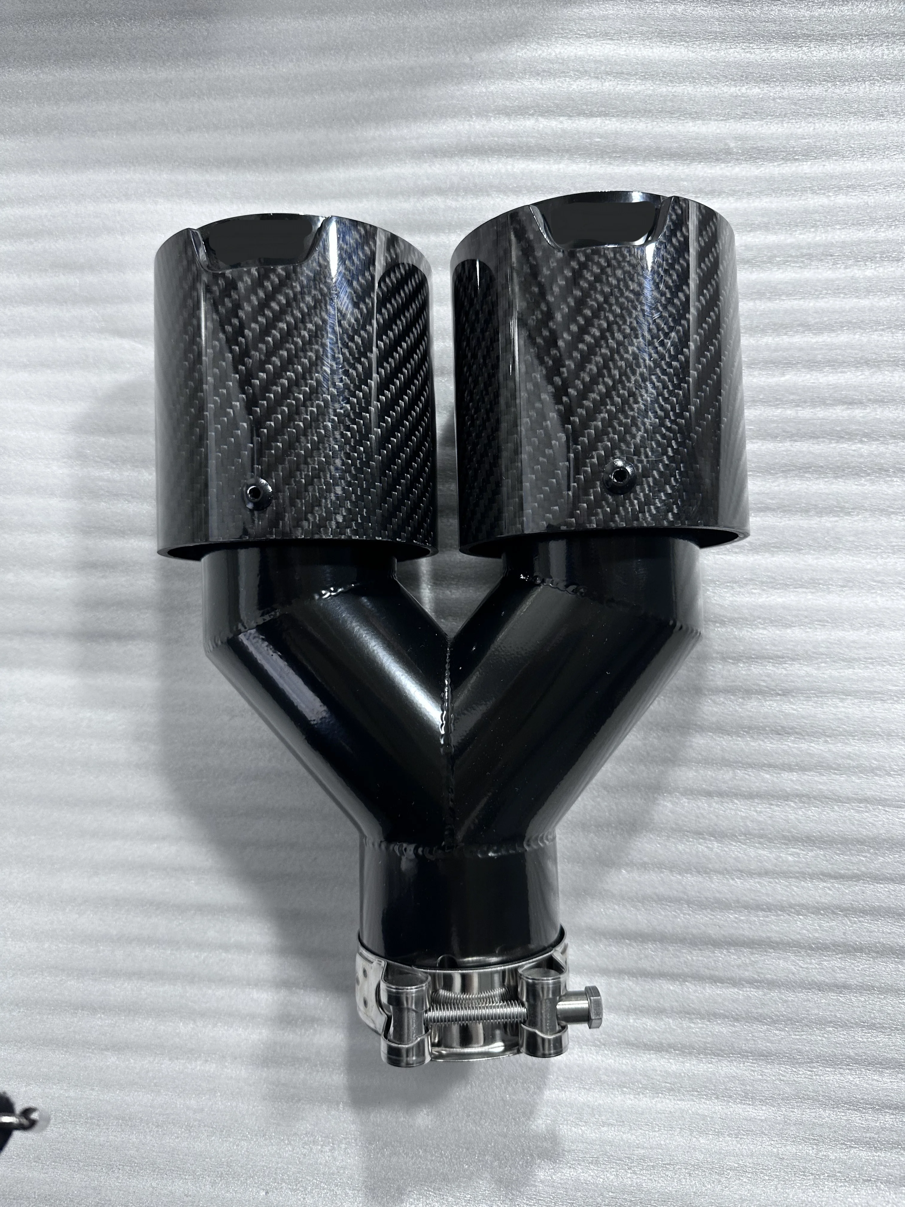 Stainless Steel Carbon Fiber Black Plated MP Dual Outlet Exhaust Tips M Performance for BMW