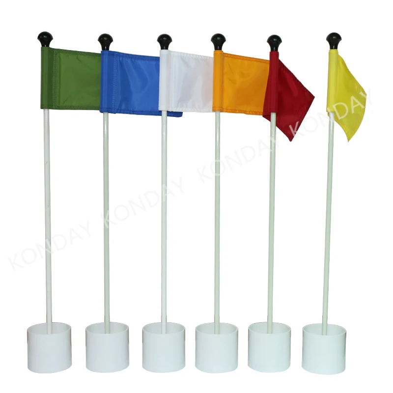 KONDAY Customs Standard Golf Pole Cups And Green Flags Minis Blanks Golf Tour Cups And  Flags  Stick  Golf Flag