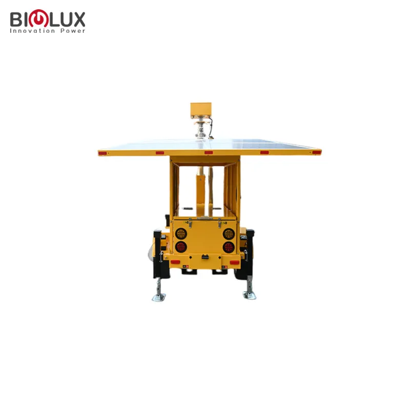 Installation Free 2 Panels Mobile Solar Power Surveillance CCTV Trailer For Outdoor Security