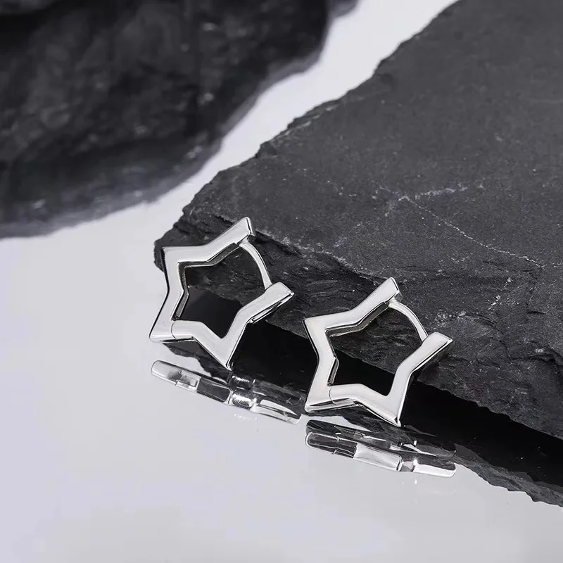 Cross-border hot fashion five-pointed star earrings simple personality earrings jewelry hollow five-star earrings