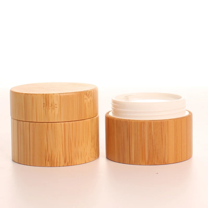 0.5 OZ Bamboo Lid Jar Lip Balm Scrub Packing Hand Cream Face Cream Jar with Bamboo Wooden Lid in Stock Ready to Ship
