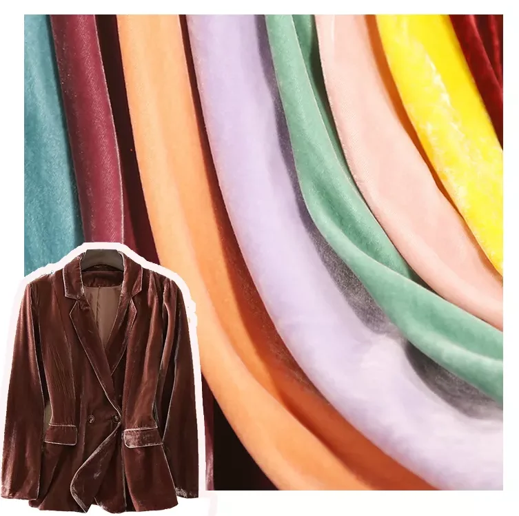 wholesale 21%silk 79% velvet luxury multicolor Soft Velvet Fabric For  for clothes