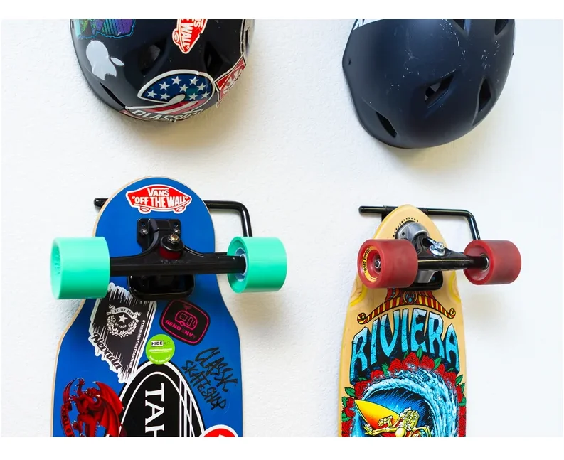 Wall Mounted Retail U-Shape Wall Kids Skateboard Storage Hook, Snowboard Hooks Sports Storage Holder