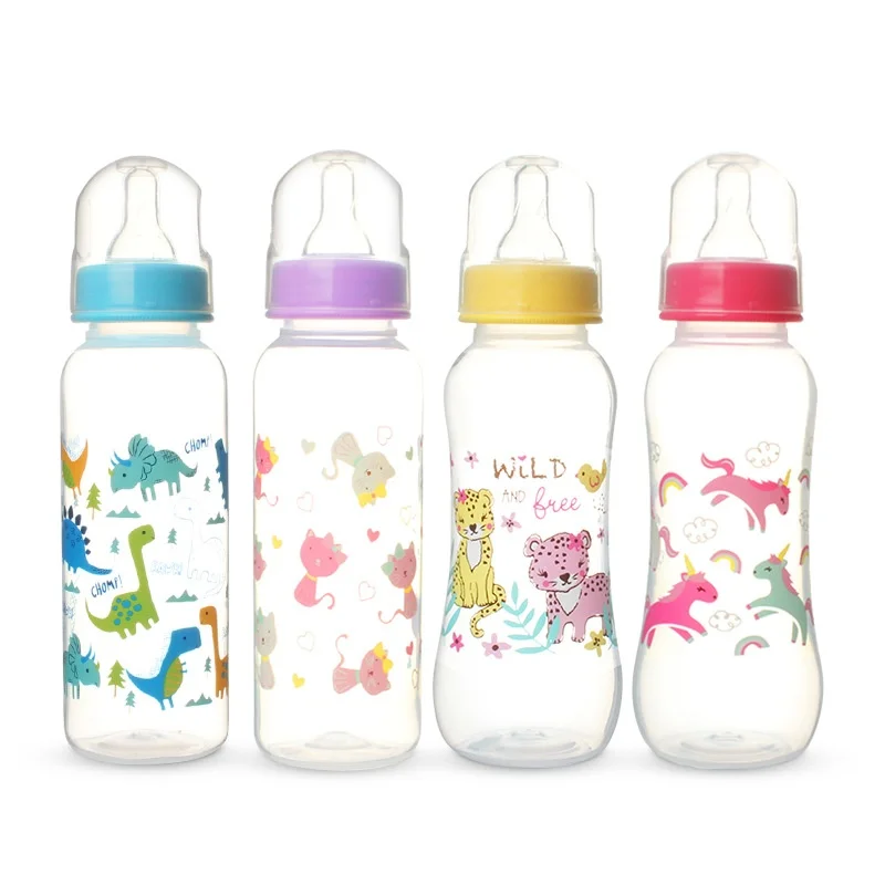 250ml Anti-Colic Baby Feeding Bottle Food Grade Plastic PP Standard Diameter Newborn Infant Product for Outdoor Activities