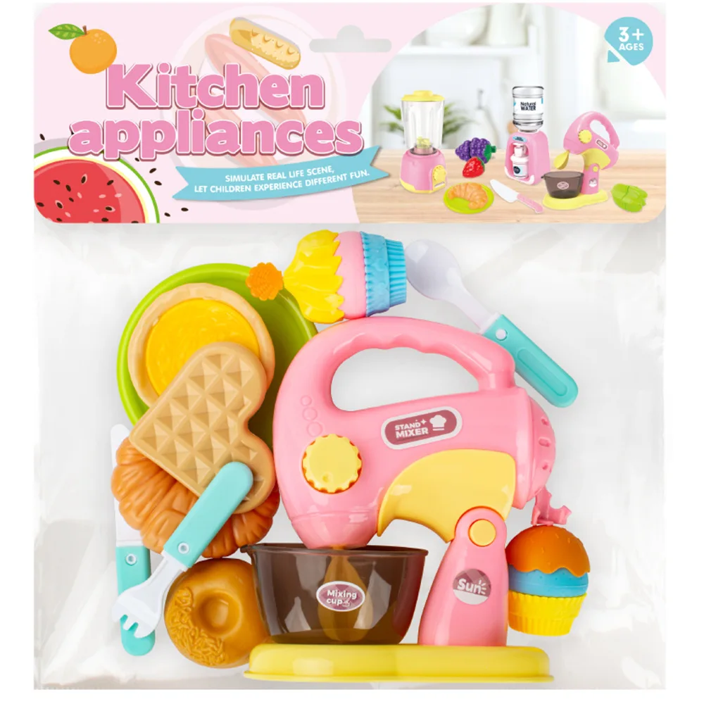 pretend play mini children kitchen game toy  wind up rotation Blender juice machine  toaster spit driver for girl kid