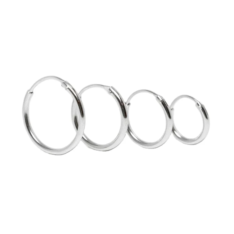 Casual 18k Gold Plated Chunky Big Circle Dangle Loop Hoop 925 Sterling Silver Round huggie Vintage Earring