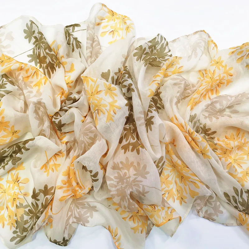 Screen Printing Scarf Spring/Summer Thin Woven Japanese Style Cape