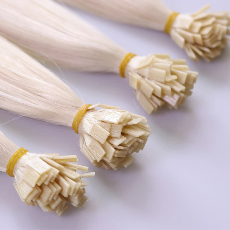 Wholesale Hot sale Russian Real Human Hair Extension Flat Tip Hair Remy Pre Bonded Hair Extensions