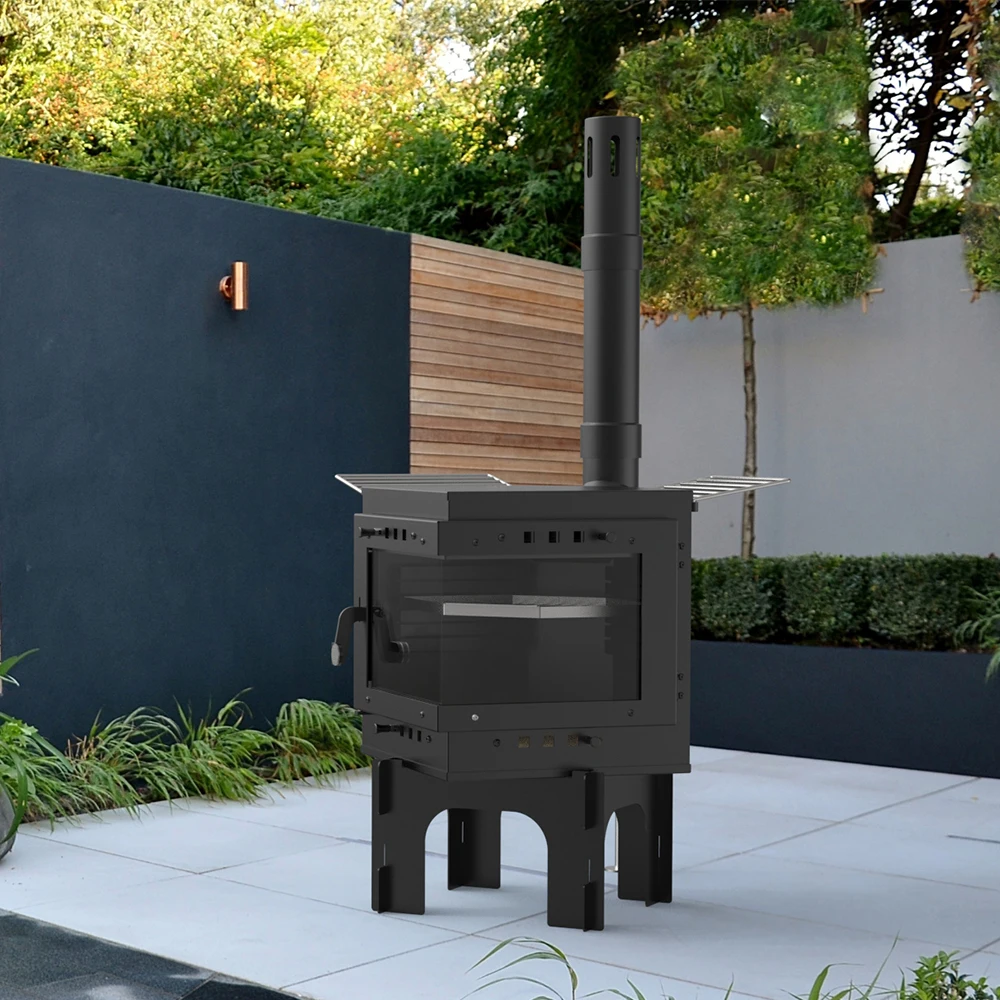 Eco garden stove freestanding wood fireplace with chimney cooking stove