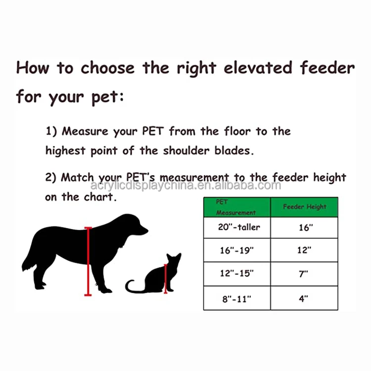 pet Bowls Elevated holder dog and cat set Clear Acrylic Feeder Stand for