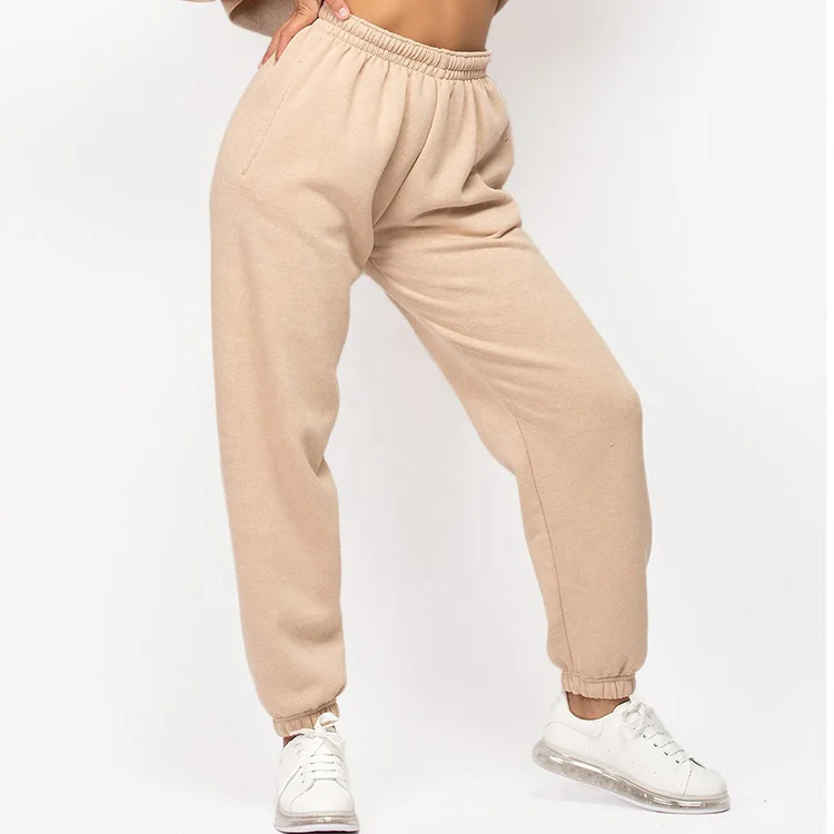 Custom Logo Oversized Plain High Waisted Fleece Women Baggy Sweatpants Ladies Joggers Mujer Track Pants Women Sport Joggers
