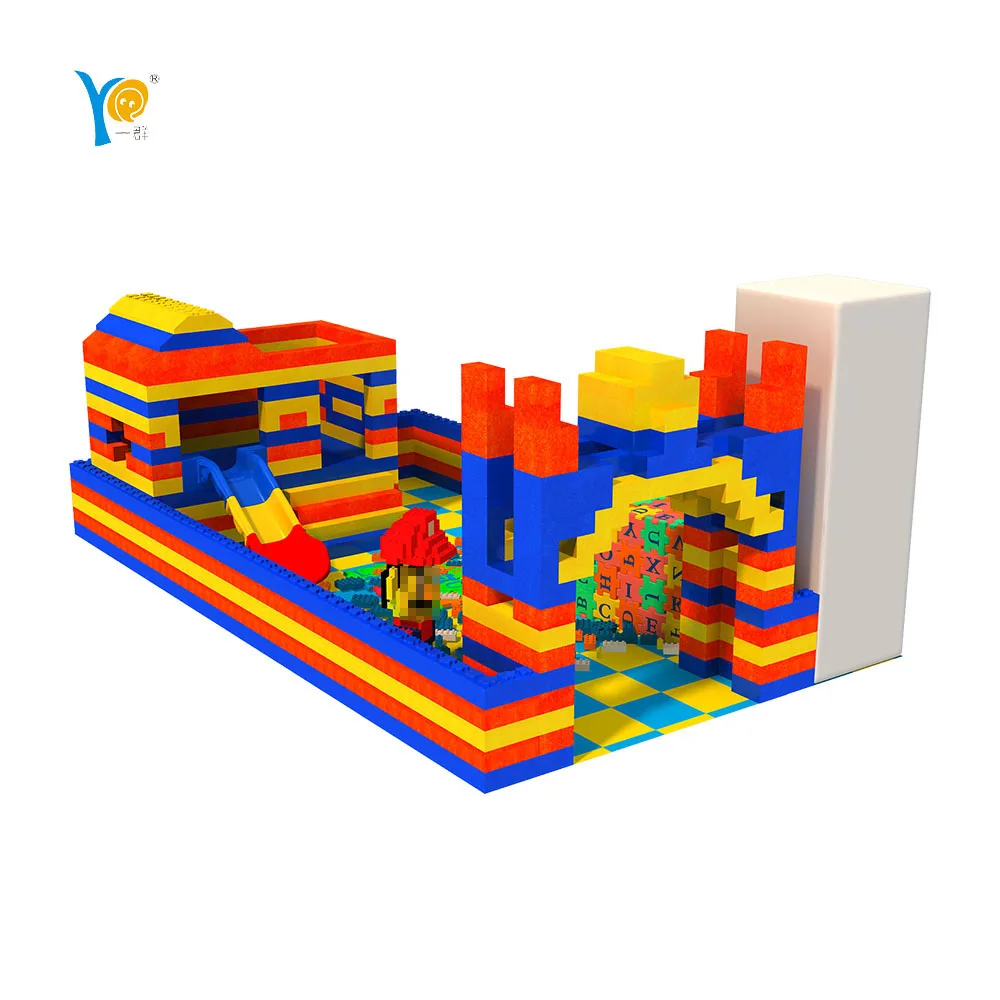 castle block park eco-friendly  indoor playground colorful children foam building blocks for toddlers creativity development