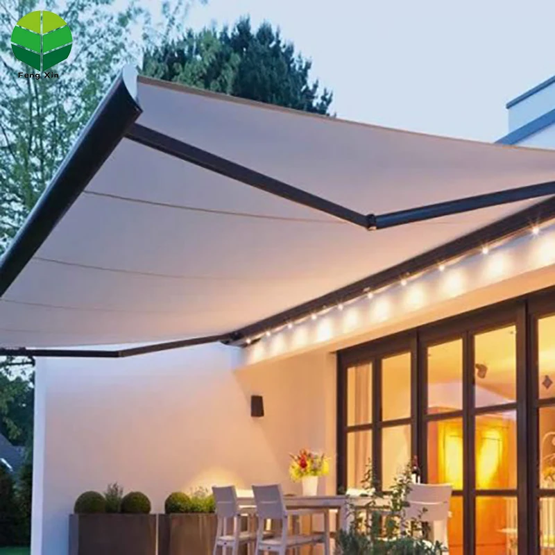  Fengxin Outdoor full cassette portable motorized aluminium waterproof retractable awnings for