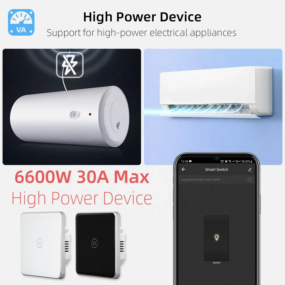 ZigBee Touch 30A Boiler Water Heater Switch EU Standard Tuya Smart