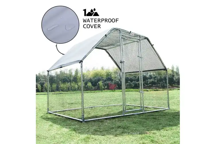 Flat Top Design Heavy Duty Metal Chicken Run  Suitable for Hens Dogs Poultry Rabbit Ducks Coop 3x6x2m