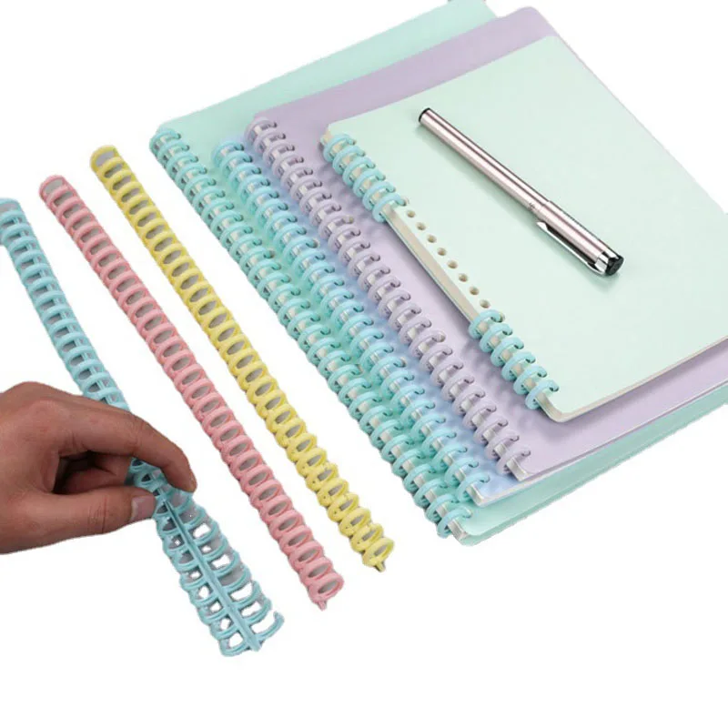 12mm Notebook Plastic Binding Spiral Strip 30 Hole Circle Ring Book Binder A4 Loose-leaf Paper School Office Supply
