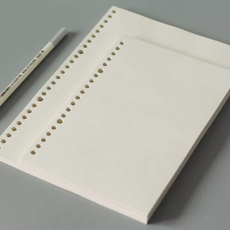 20 holes / 26 holes refill pages , 100gsm woodfree paper insert pages .A4 /B5 inside pages