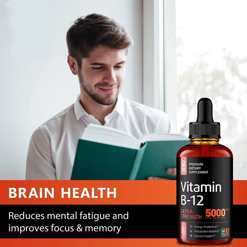 OEM Vitamin B-12 Extra Strength 5000per Serving Increase Metabolism boost Brain Health B12 Drops Healthcare Supplement
