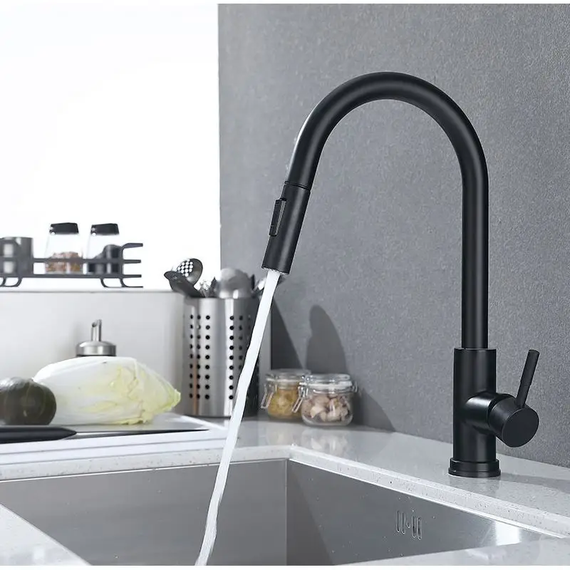 High Quality 2 Water Flow Modes Touch  Kitchen Pull Down Faucet