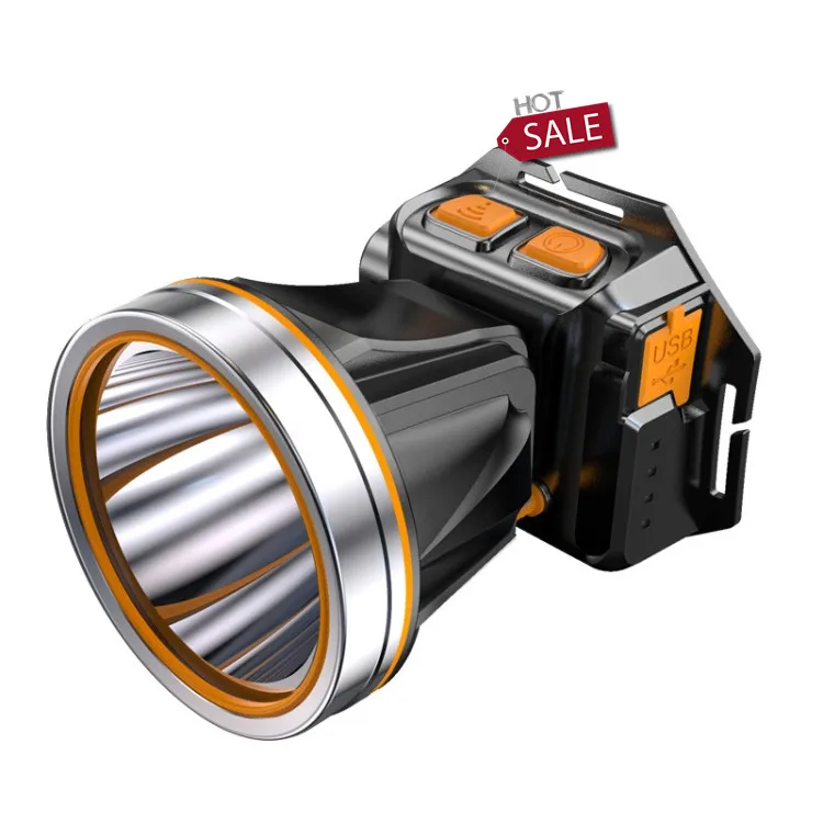 Outdoor Long Working Time High Lumen Waterproof Head Light Camping Mining Head Lamp LED Fishing Rechargeable Headlamp