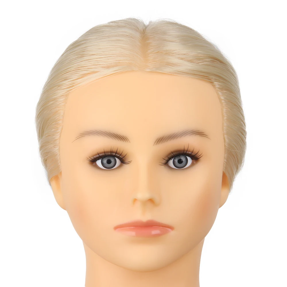 Hairdressing barber mannequin training heads long  hair white  with shoulders