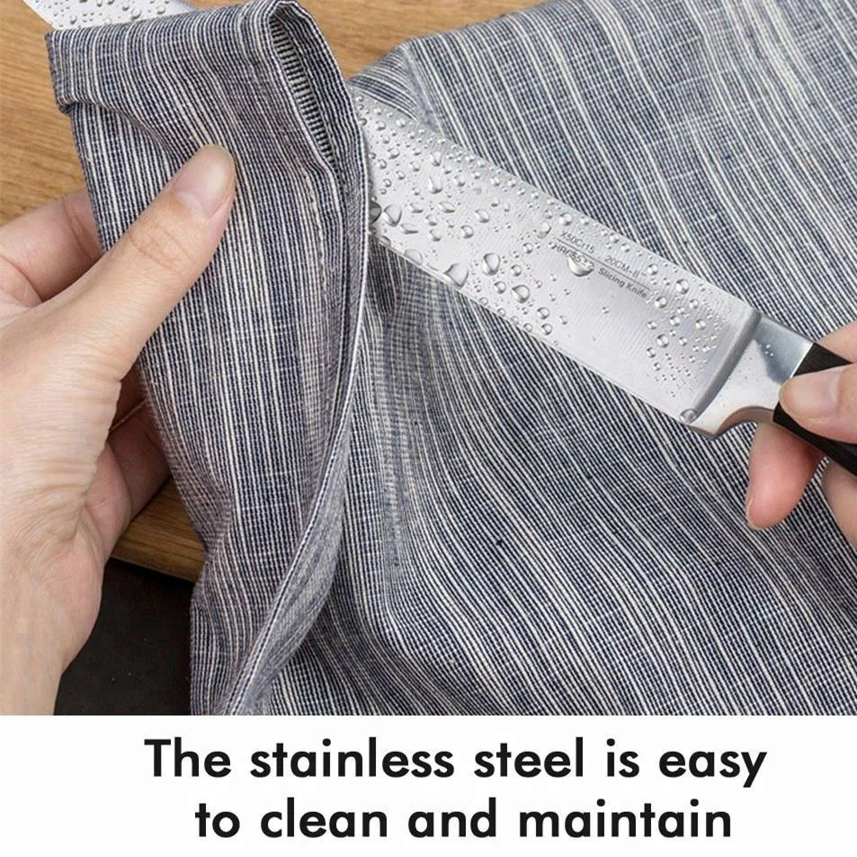 
Stainless Steel Forged Kitchen Knife Set With Magnetic Wood Block - Chef, Bread, Carving, Paring, Utility Knife and Scissors 