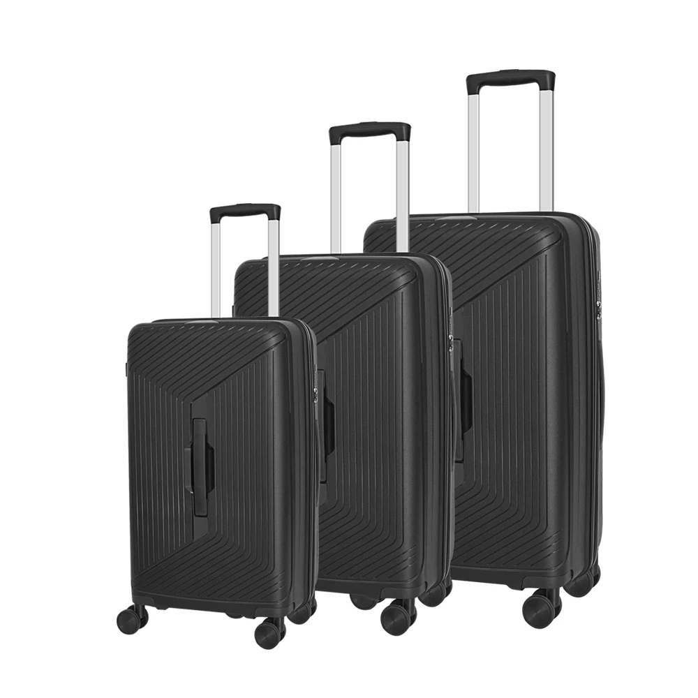 PPL19 21 25 29 inch large size travel luggage PP hardshell carry on trolley suitcase fashion rolling zipper luggage bag