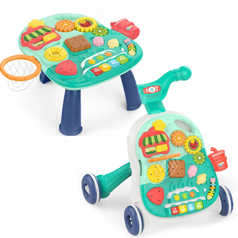 Infant activity game table trolley 5 in 1 toys swing push walker baby