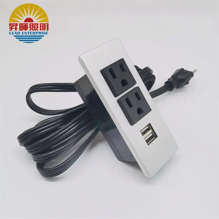 2 way USB furniture power extension socket with various color metal cover