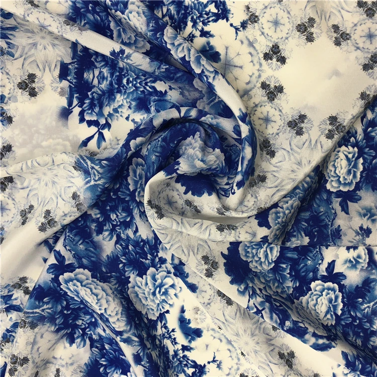 Модный цветочный дизайн 100% чистая шелковая ткань с цифровым принтом