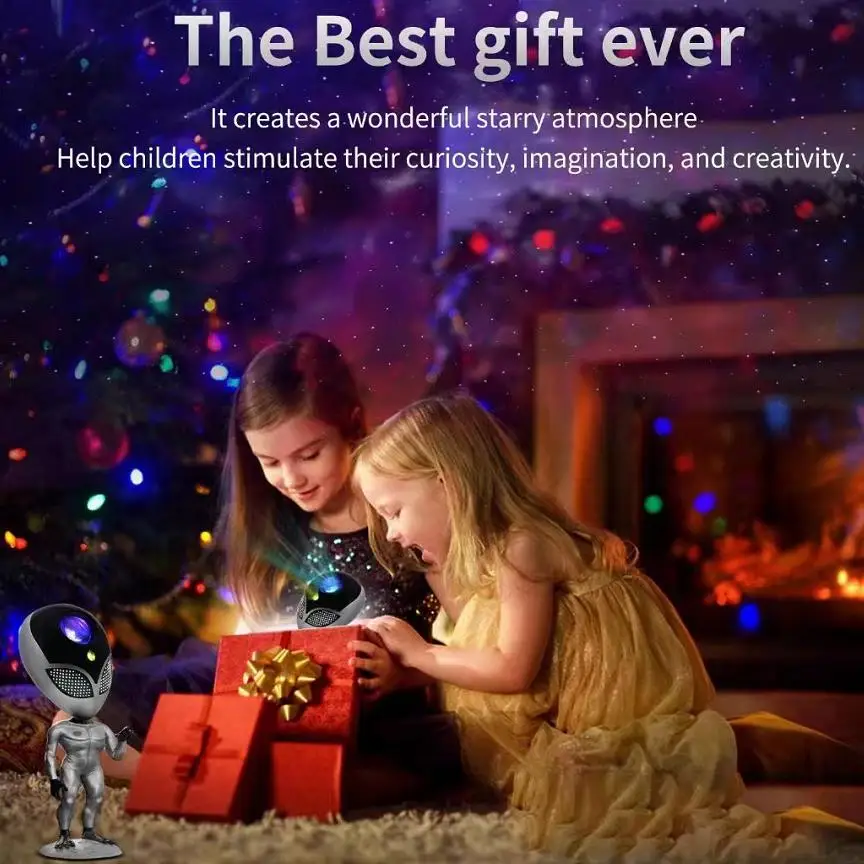 Astronaut Aliens Star Projector, Talking Nebula Projector Light with Timer   Breathing Light Effect Galaxy Projector