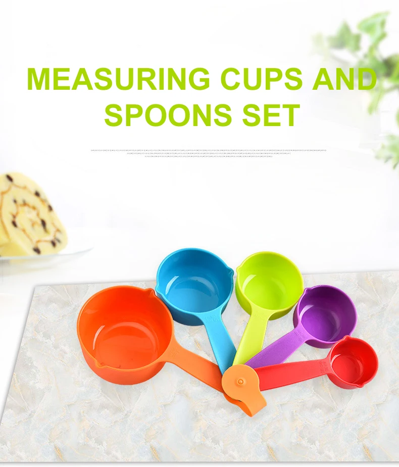 Kitchen Tools Gadgets Colorful Measuring Tool Set Plastic Measuring Cup Spoons Set For Kitchen Measuring Tool