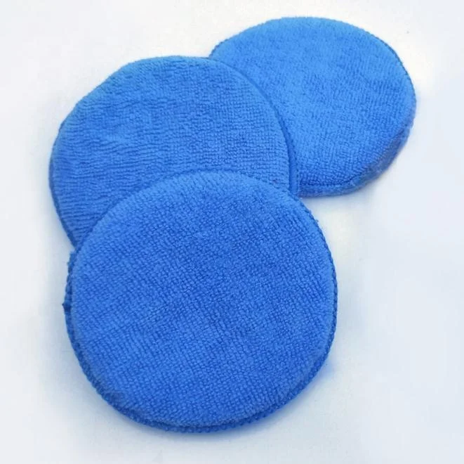 Wholesale Microfiber Car Care Towels Car Wax Applicator Pad Coating Applicator Sponge Car Ceramic Blue Round Polishing Sponge