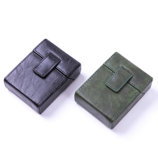 Portable Leather Soft Cigarette Box Cigarette Pack Lighter Position Cigarette Case