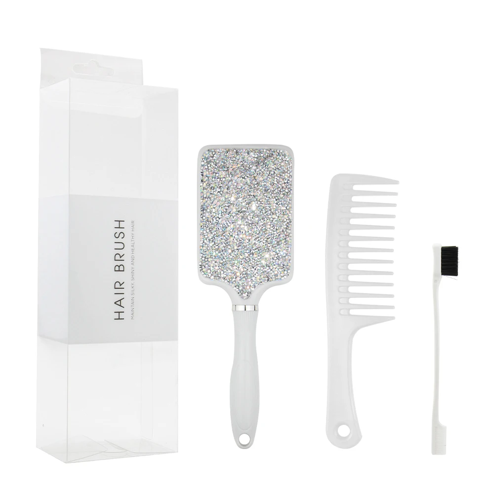 
Masterlee Luxury diamond massage comb white tooth comb edge brushes for perfect comb set 
