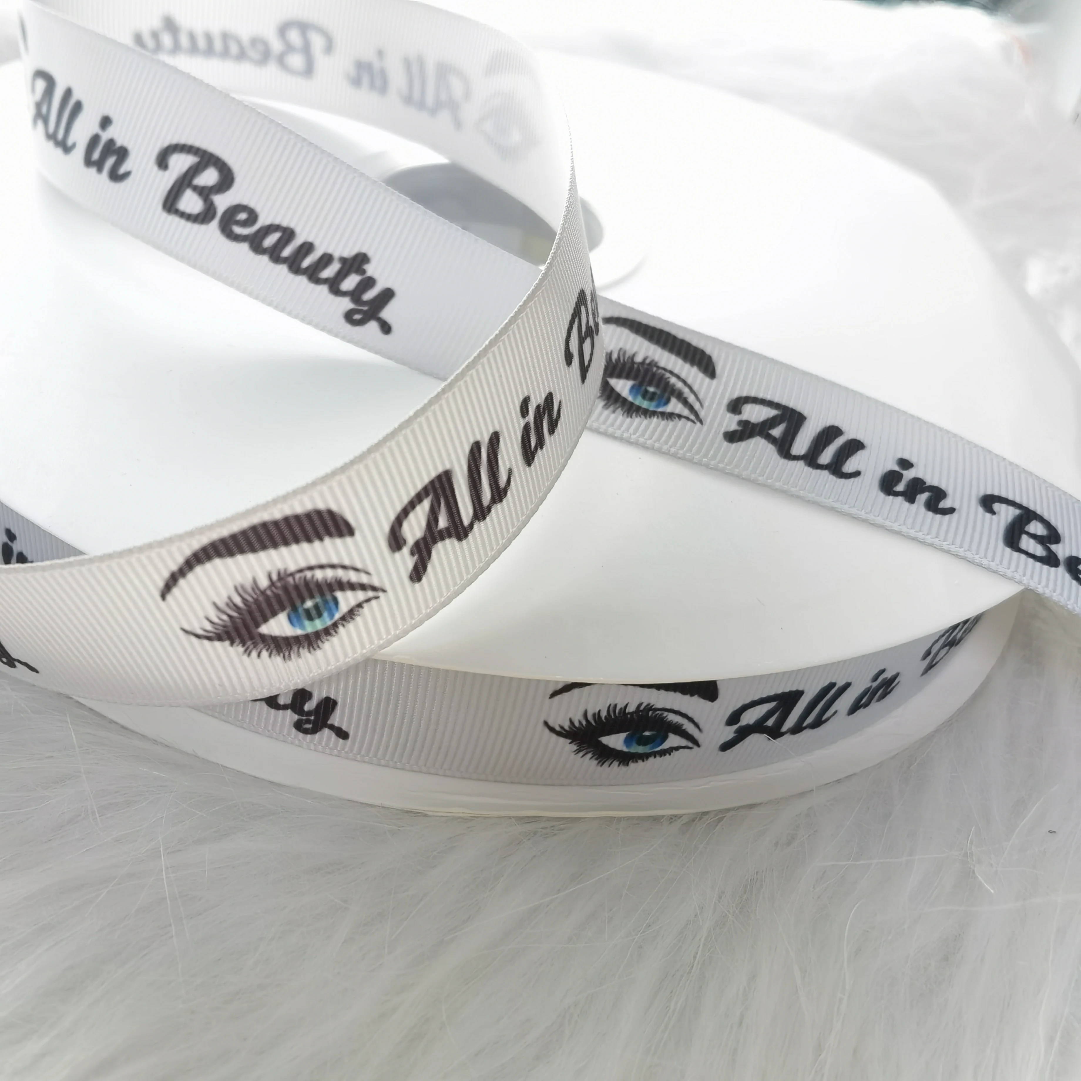 Custom High Quality  Color Printed Gift Satin Ribbon With Logo For Wrapping