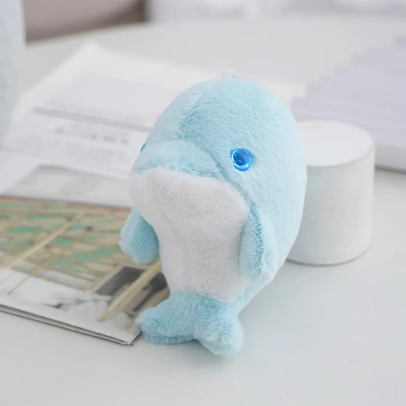 stuffed animal toys ocean cute colorful dolphin kawaii plush keychains toy Little Dolphin KeyChain bag charm pendant accessories