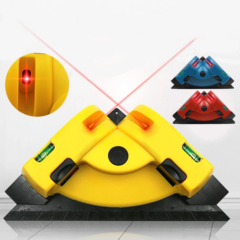 90 Degree Square Laser Level With Suction Cups Right Angle Cross Line Laser Level
