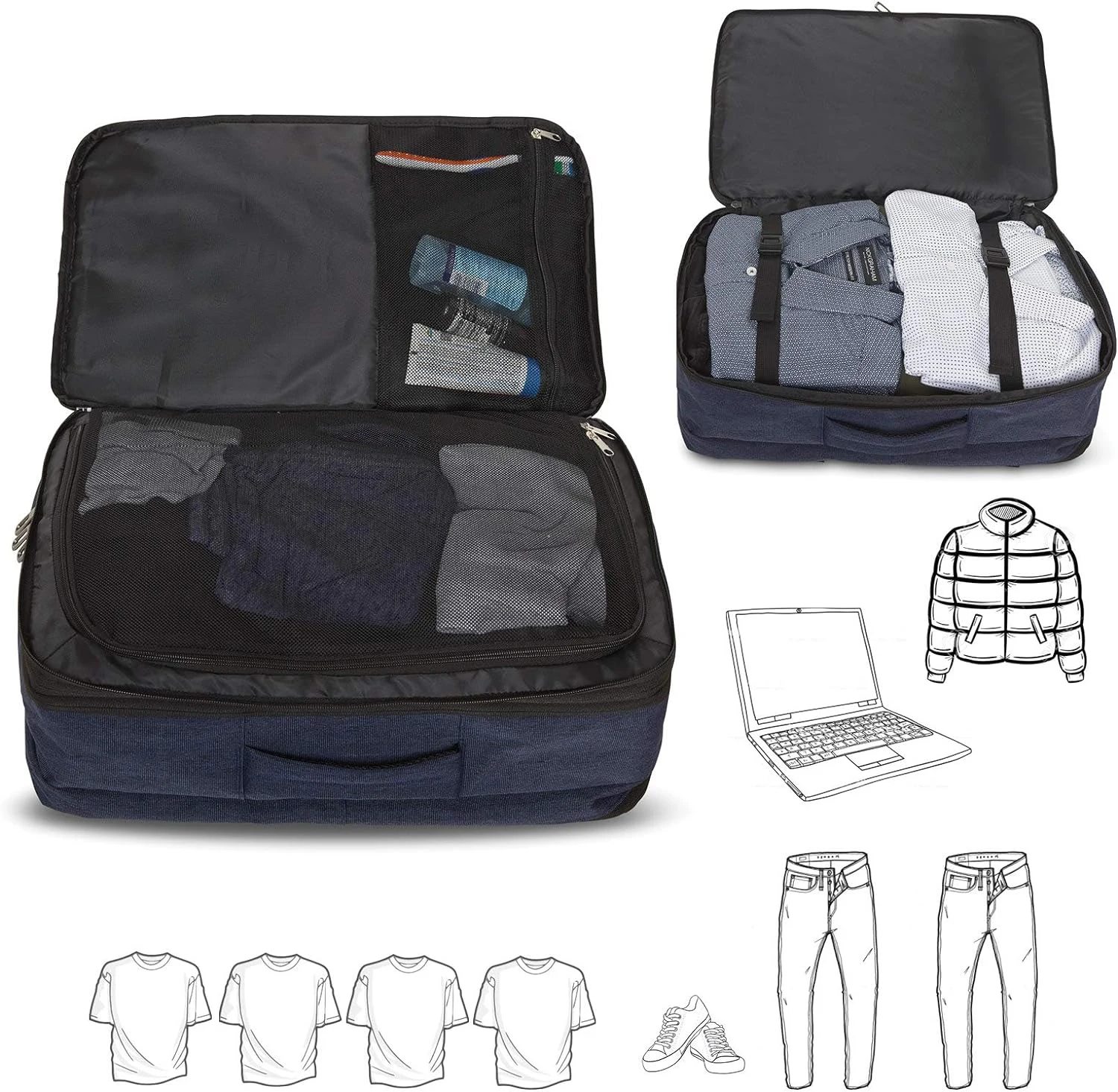 Custom Logo Laptop Luggage Backpack Multi Compartment Capacity For Business Travel