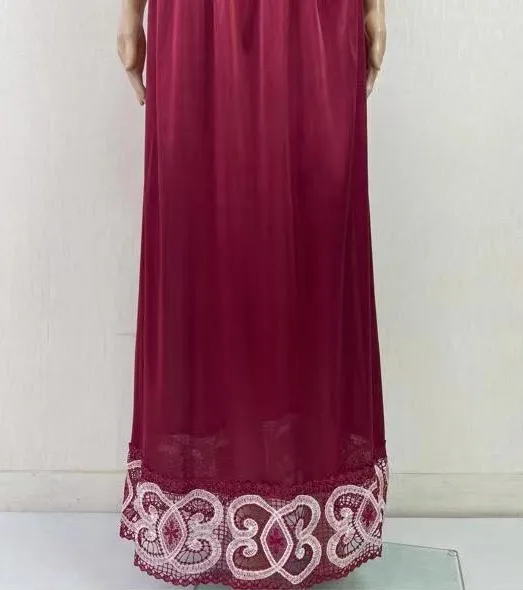 MC-1618-1 2024 new fashion satin skirts muslim dress Bicolor lace maxi skirt for muslim women