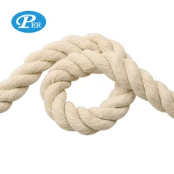 Оптовая продажа заказной естественный цвет 3 нити хлопчатобумажные скрученная веревка