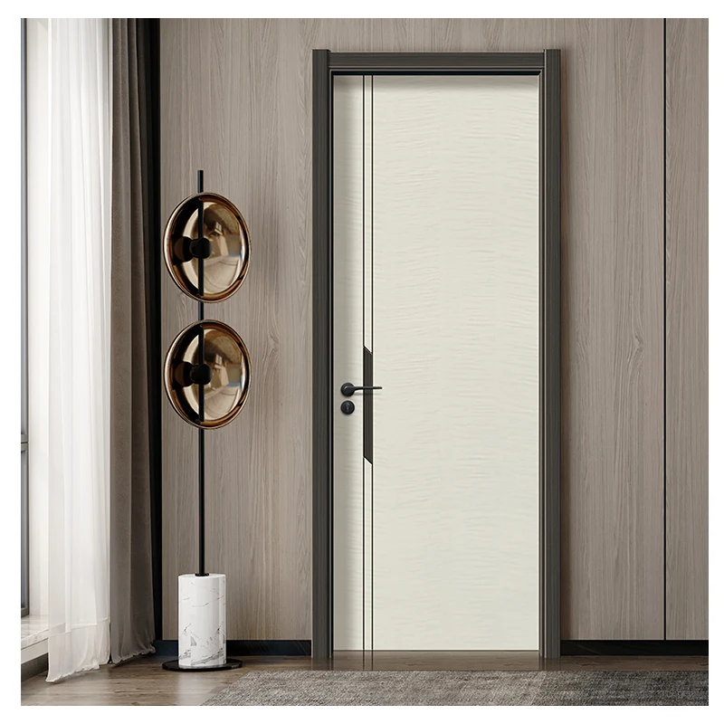 Hihaus new modern room swing interior doors simple design mdf wood door