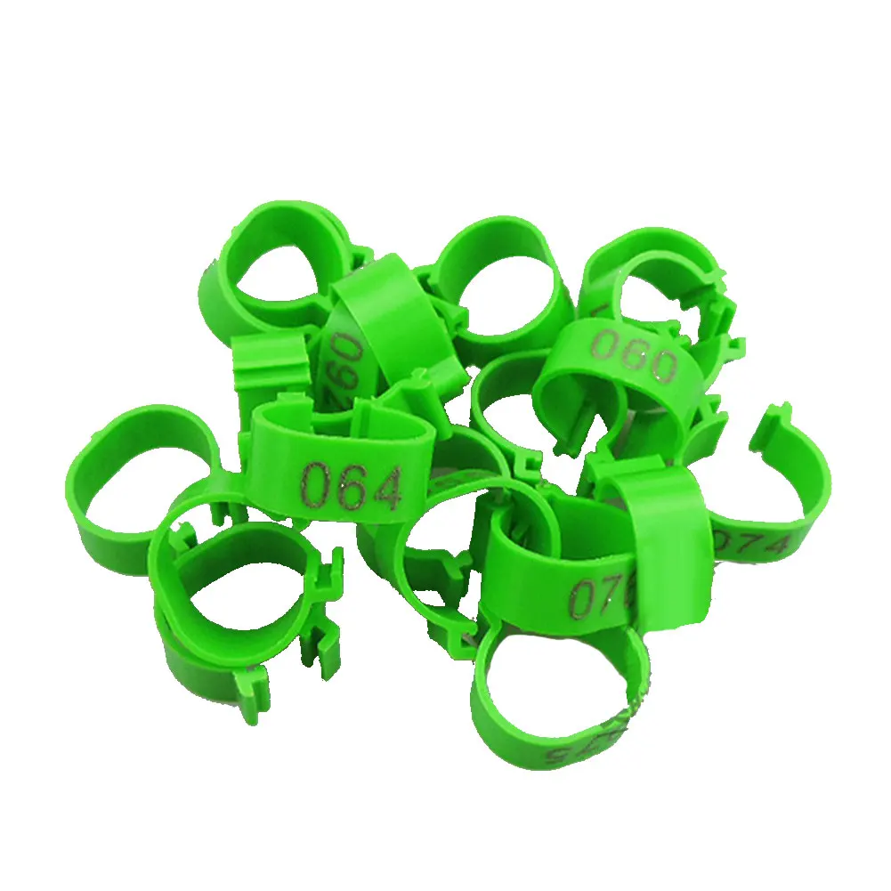 
2020 100pcs/lot Chicken Leg Rings Poultry Ankle Bands Number Tag Markers for Birds Gamefowl Turkey Duck 