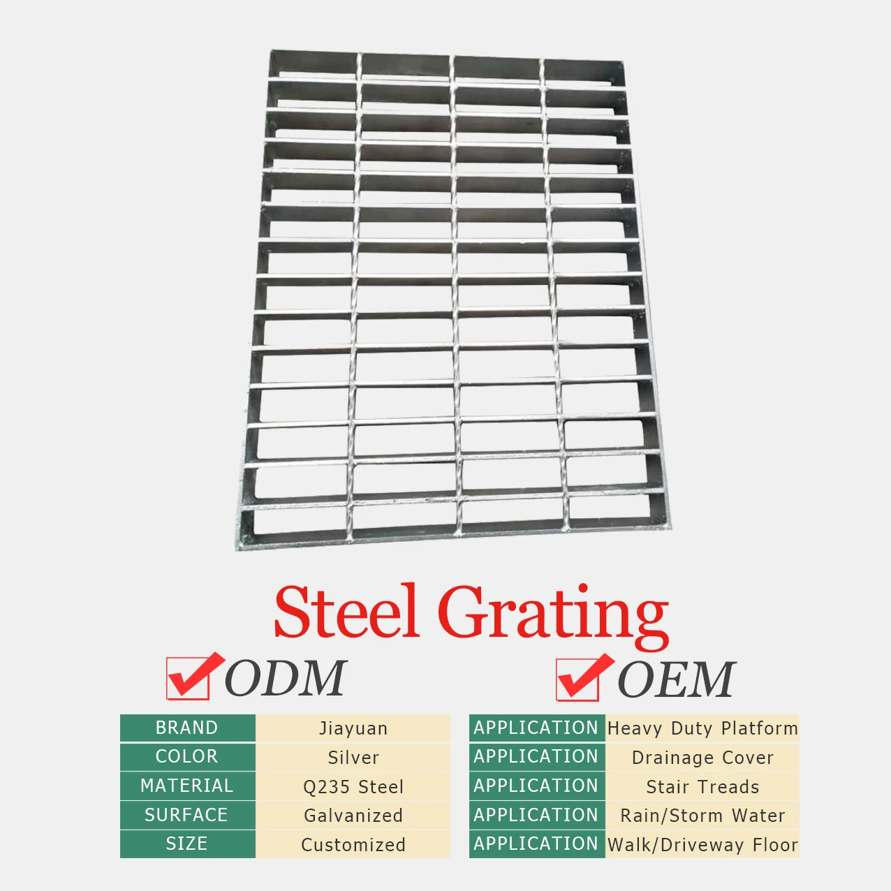 Custom Design Heavy Duty Used Galvanized Steel Grating For Sale Drive Grate Iron Grating