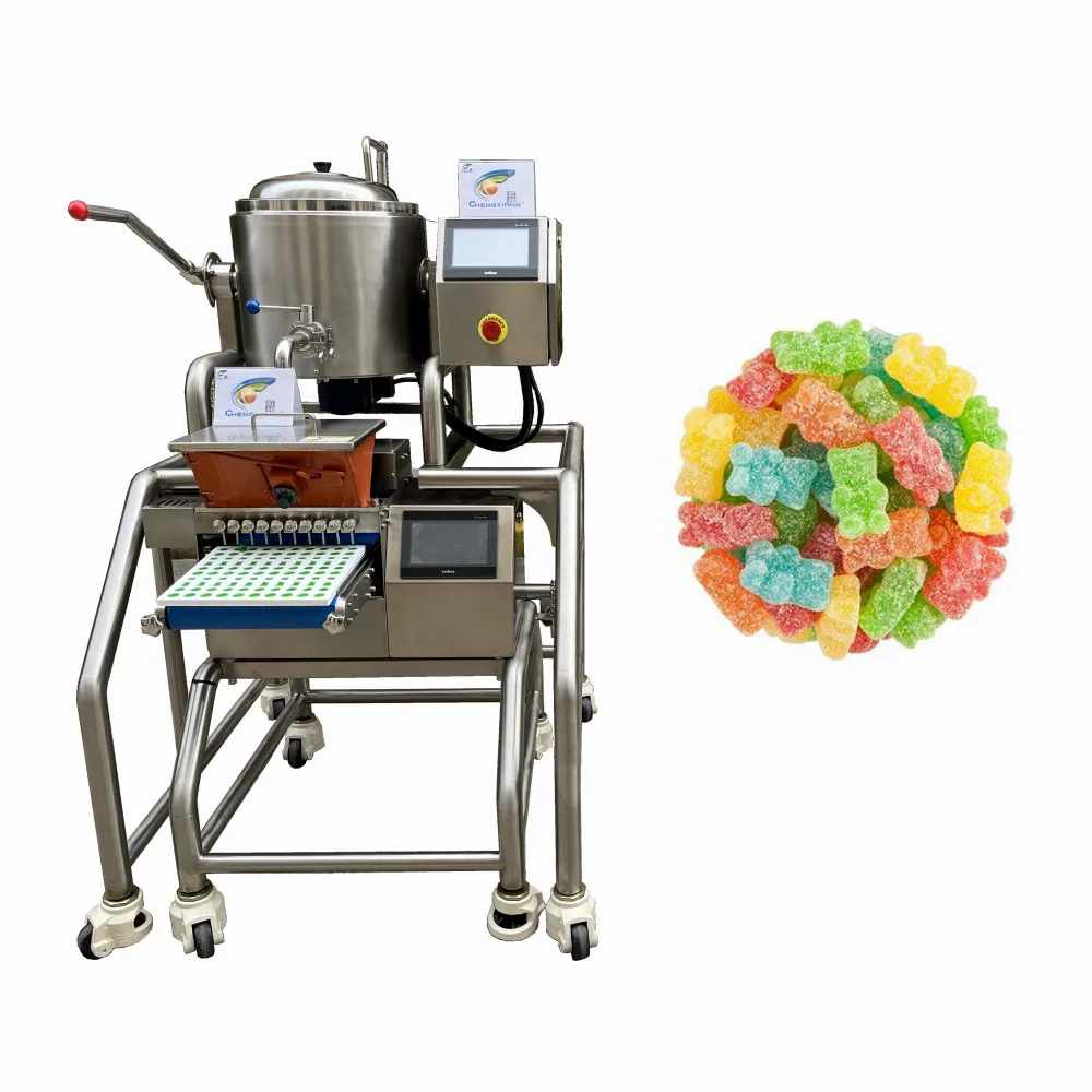 Automatic Gummy Filling Depositor Maker Ball Bear Soft Sugar Mint Jelly Lollipop Small Hard Gummy Bear Candy Making Machine