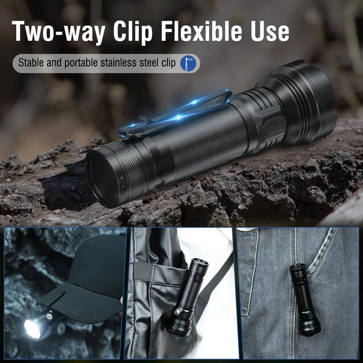 Boruit ET28 800 Lumen Mini Portable Five-Color Light  Aluminum Alloy Waterproof IP67 Rechargeable Flashlight with Clip