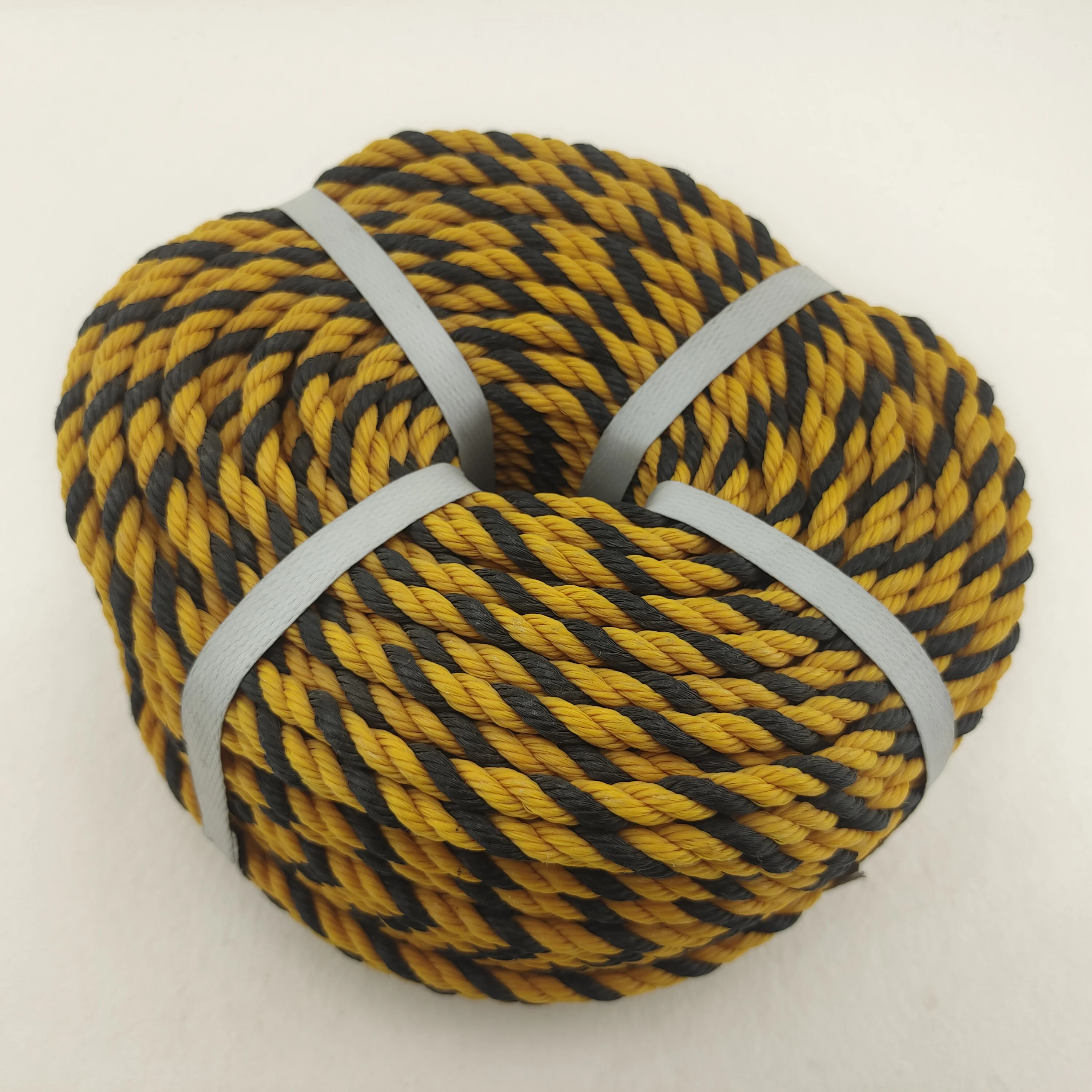 PE tiger rope three-strand  wear-resistant two-color warning  brake signal rope packing rope