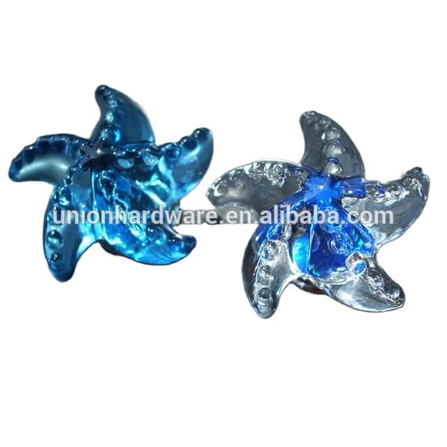 Wholesale starfish design crystal cabinet knob,furniture knob,drawer knobs