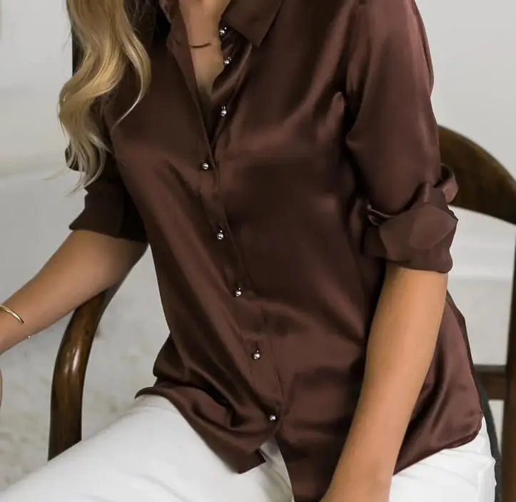 Wholesale Fashion Elegant 100% Silk Shirt Women High Quality Luxury Custom Silk Blouses & Shirts