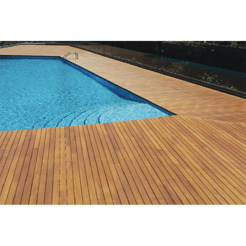 YKS Waterproof Natural Teak Solid Wood Exterior Swimming Pool Iroko Hardwood Decking Outdoor Cumaru Flooring